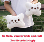 Sexysamba Car Headrest Pillow,Cartoon Neck Pillow for Car,Comfortable Soft Car Seat Pillow for Driving,Head Rest Cushion,Cute Neck Pillow for Travelling and Home 2Pcs (White)