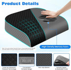 Seat Cushion for Office Chair, Memory Foam Chair Cushions, Car Seat Cushion for Long Sitting, Desk Chair Cushion for Pressure Relief, Non-Slip Bottom, Washable Cover, X-Large, Black