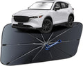 Windshield Sun Shade for Mazda CX-5 2017-2025, Umbrella Car Shades with 360°Rotating Shaft, Foldable Front Window Sunshade for UV & Heat Protection
