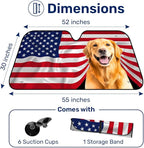 GENANY Golden Flag Windshield Sun Shade for Car SUV Truck (55x30 Inches), Sun Shade Windshield, Shades for Front Windows, Protector Blocks UV, Car Decor