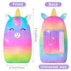 FIODAY Car Seat Belt Covers for Kids Unicorn Seat Belt Pillow Soft Seat Belt Cushion Adjust Seat Strap Pillow Head Neck Support for Children Boys Girls Travel, Rainbow