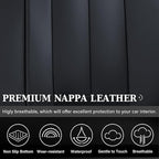 Coverado Dog Car Seat Cover for Back Seat Cover, Black Rear Car Seat Covers, 3-Pieces Waterproof Car Seat Cushion, Car Seat Protector, Leather Seat Cover Seat Protector Universal Fit Most Cars