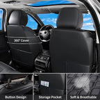 Huidasource Tacoma Front Seat Covers, Leather Car Seat Covers Custom Fit for Toyota Tacoma 2016-2023 2022 2021 Double & Crew Cab SR, SR5, Limited, TRD Pro, TRD Sport, Off-Road (Front Pair/Black)