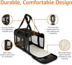 Amazon Basics Airline Approved Soft-Sided Mesh Pet Travel Carrier with Shoulder Strap, Removable Washable Fleece Pad, Top Opening, Ventilation for Dog, Cat, up to 22 pounds, 19.7Lx12Wx12H in., Black