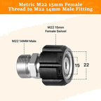 Twinkle Star Pressure Washer Adapter Set, Stainless Steel Quick Disconnect Kit, M22 14 mm Quick Connect Swivel to 3/8'' Quick Connect Fittings, 3/4" to Quick Release 9 Sets