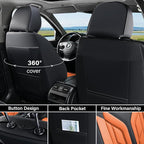 Coverado Seat Covers, Car Seat Covers Front Seats, Leather Seat Covers for Cars, Waterproof Automotive Seat Covers Car Seat Protector Car Seat Cushion Universal Fit for Most Cars Trucks(Black&Orange)