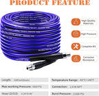 Sewer Jetter Kit for Pressure Washer, 100FT Drain Cleaner Hose 5800PSI with 1/4 Inch NPT Corner, Rotating Nozzle and 4 Different Button Nose Sewer Jet Nozzles, Waterproof Tape and 2 Spanners （Purple）