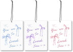 Mancheng-zi Coquette Bow Christian John 3:16 Car Air Freshener 3Pcs, Cute Preppy Girly Religious Air Freshener Hanging for Cars Closet Drawer or Books, Blue Purple Pink Car Accessories Mirror Decor