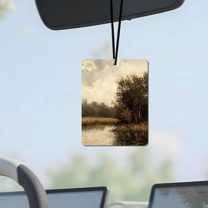 Vintage Landscape Air Freshener 4 Pcs, Artistic Nature Scene Hanging Air Freshener for Cars, Closet, Drawer, Home Decor for Art & Nature Lovers, Gift for Women