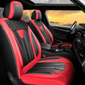 Fit Kona Car Seat Covers for Select Hyundai Kona 2018-2025 2026. Premium Leather, Waterproof， Breathable, Scratch-Resistant & All-Weather Seat Cushion Protector (Full Set, Red&Black)