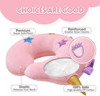 H HOMEWINS Travel Pillow for Kids,Cute Animal Toddler Neck Pillow for Boys Girls,Soft Neck Head Chin Support Pillow,Travel Accessories for Airplane, Car, Train,Recline (Unicorn)