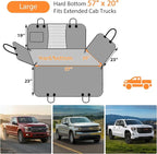 URPOWER Large Back Seat Extender for Dogs, Hard Bottom Dog Car Seat Cover for Extended Cab Trucks, Waterproof Dog Hammock Pet Travel Bed Rear Seat Protector Holds 400lbs for Ford F-150 SuperCab