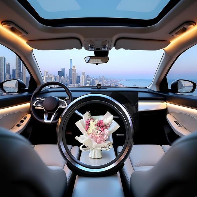 Fresh Flowers Mini Dried Flowers Bouquet for Car Air Vent Clips, Car Air Outlet Perfume Decoration, Air Fresheners Interior Accessories,Automotive Air Fresheners (white, Random fragrance)