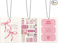 Cute Pink Car Air Freshener, Coquette Pink Bow How Lucky Ticket Matchbox Air Freshener Hanging 3 Pcs for Cars Closet Drawer or Books, Girly Preppy Car Accessories Mirror Decor for Women