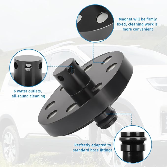 Aluminum O-Ring Chassis Cleaner Flusher Kit Standard Hose Fitting Kit Compatible with AUS Hose Fitting, O-Shape Wheel Arch Cleaner Rinse Kit Water Conservation Kit
