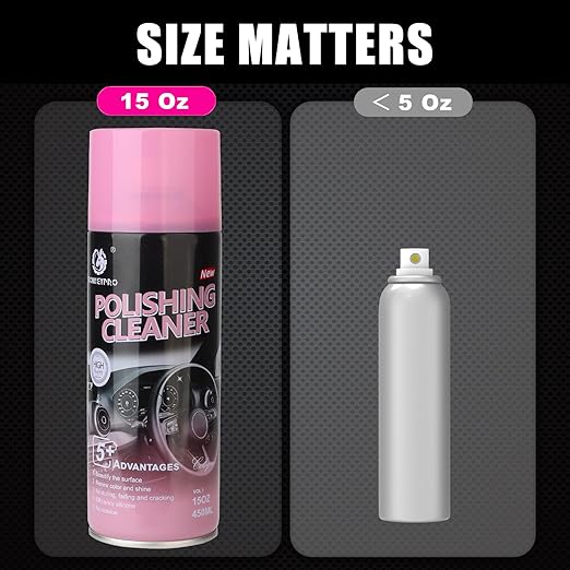 Donkeypro Polishing Cleaner, Car Interior Cleaner - Restores & Protects Plastic, Vinyl, Leather Seats, Dashboard - UV Guard, Anti-Aging, Interior Detailer Spray with Iron Can - 15 Fl Oz