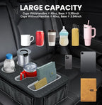 Car Cup Holder, Back Seat Cup Holder for Car, Truck Bed Organizer Boat Couch Bottle Holder Tray Expander Automotive Rear Seat Storage Accessories Pu Leather Fit for Coffee Drink Food