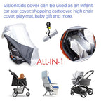 Baby Car Seat Sun Shade Cover with Free Storage Bag Included | Infant Car Seat Heat Protector | UV Protection Cooler Cover | Keeps Toddler Seat Cool in Baby Car | Travel Accessories Silver