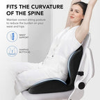 Ergonomic Waist Support and Seat Cushion, 2-in-1 Memory Foam Pad, Hollow Design for Coccyx, Suitable for Office Chairs, Car Safety Seats and Household Use - Relieves Lower Back and Hip Pain (Black)