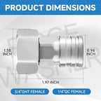 RIDGE WASHER Garden Hose to Pressure Washer Adapter, 3/4” GHT to 1/4”Stainless Steel Quick Connect, Convert Water Hoses to Power Washer Connector