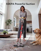 Cordless Vacuum Cleaner, Upgraded 55KPA 650W 70Mins Stick Vacuum with Hurricane Mode, Self-Standing, Touch Screen, 1.8L Dust Cup, Anti-tangle Wireless Vacumm, Vacuum Cleaners for Home/Pet Hair/Carpets