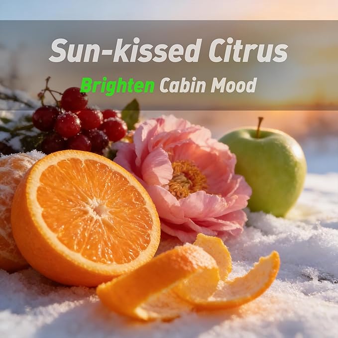 4 Packs Citrus Scented Natural Wood Vent Clips,【Brighten Cabin Mood】 Odor Refresh Car Scents Air Freshener Refills, Long Lasting Fragrance Diffuser, SUV Essentials Gift for Women