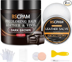 Dark Brown Leather Recoloring Balm with 100ml Mink Oil,Leather Couch Scratch Remover,Leather Repair kit for Vinyl Furniture and Car Interior,Leather Dye Paint,Mink Oil for Leather