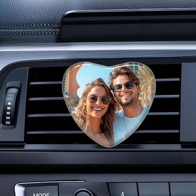 Personalized Car Air Vent Clip Pack of 2 with Your Photo and Text,Custom Different Scents Car Air Vent Clip,Interior Decoration,Decorative Accessories