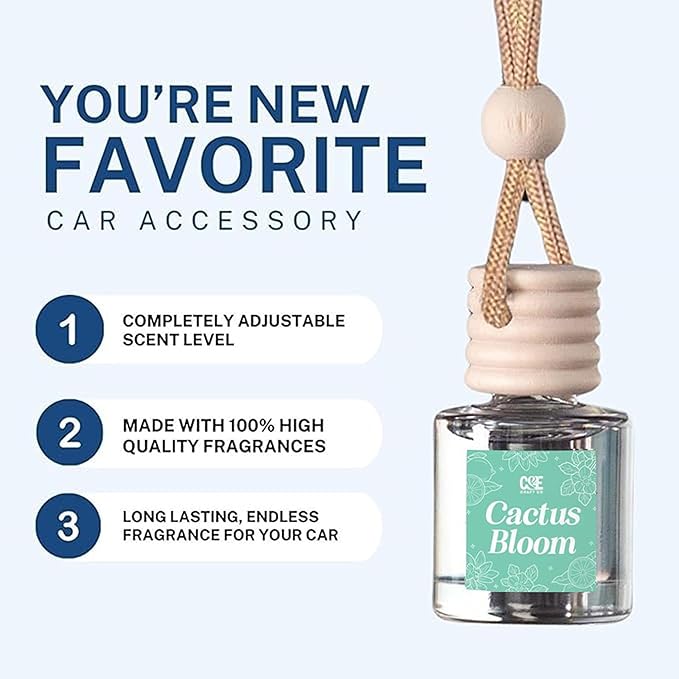 CE Craft Hanging Car Air Freshener, Fragrance Oil Diffuser with Essential Oils, Long Lasting Aromatherapy for Automobiles - 4 Pack, Floral