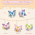 Butterfly Car Air Fresheners,5-Pack Floral Scents Cute Car Accessories,Funny Hanging Ornament Decor for Rearview Mirror,Long-Lasting Fresh Gifts for Women,Girls,Coworkers,Teacher & Nurse