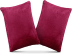 2 Pack Small Pillow, Memory Foam Mini Pillow 11 X 7 Inches for Travel, Sleeping, Nap and Neck, Knee, Lumbar Support, Tiny Cushion for Pet, Dogs (Burgundy)