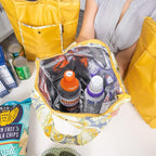 Sachi Insulated Market Tote Bags 3-Piece Reusable Lunch & Grocery Cooler Set with Zipper Foldable, Eco-Friendly Thermal Bags for Shopping, Travel & Picnics Grey Yellow Paisley
