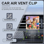 Personalized Car Air Vent Clip, Custom Photo Car Air Freshener Vent Clip with 8 Scents, Decorative Car Accessories Interior, Unique Gift for Couples, Friends & Family (Square)