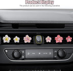 Cute Car Dashboard Air Vent Trim Clips, Hawaiian Flower Auto Air Freshener Vent Clip, Auto Air Conditioning Diffuser, Hibiscus Blossom Car Interior Accessories Decorations for Girls Women (6PCS)