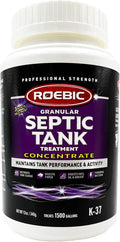 Roebic K-37 Granular Septic Tank Treatment, Bacterial Enzyme Formula for Clog Prevention, Odor Control, Safe for Bathroom, Toilet, Treats 1500 Gallons, 12 oz Concentrate Bottle