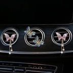 Blue and Pink Butterfly Air Vent Clip Accessories Air Conditioning Outlet Clip Car Air Freshener Dashboard Accessories Charm Car Inter Decor Cute Interior Accessories for Women (4 Pcs)