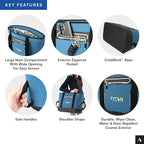 Titan by Arctic Zone Soft Sided Cooler Tote, Insulated Bag with Handle, Shoulder Strap, and Zipper for Lunch, Picnic, and Travel, 30 Can Capacity