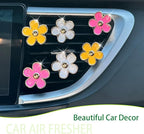 6pcs Flowers Car Air Freshener Vent Clips,Pink Yellow White Daisy Flowers Air Vent Clip Car Accessories for Women,3.3cm/3cm Flower Girly Vehicle Decor Refillable Outlet Diffuser