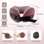 SPRFUFLY Super Soft Travel Pillow, 100% Memory Airplane Pillow with Sleep Mask and Ear Plugs, Breathable Removable Cover & Ergonomic Design - Essentials Neck Pillow for Airplane, Office & Home Use