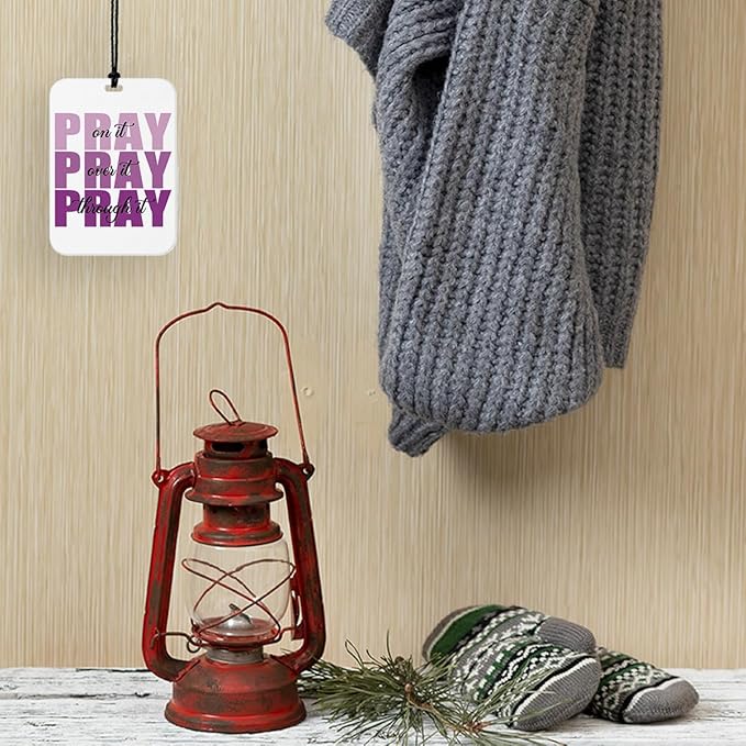 4 Pcs Pray Car Air Fresheners for Mirror Pink Christian Pray Car Accessories for Women Religious Air Freshener Cars Decor for Home Prayer Closet