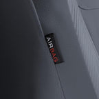 Flying Banner car seat Covers Protects Water Proof Faux Leather Carbon Fiber Front and Rear Bench Split 40/60 50/50 60/40(Gray Gray, Full Set - 8PCS)