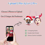 2 Pictures 1 Set Custom Air Freshener with Picture for Car - Double Sided Print Photo/Logo With Scents Freshener, Car, Bedroom, Bathroom Hanging Ornaments