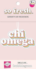Sorority Shop Chi Omega Air Freshener - Retro Design, Bubblegum Scented for Car or Dorm, Sorority Gift, Charm Paraphernalia