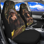 Funny Car Front Seat Covers Breathable Car Seat Cover for Front Seats Set of 2 Gorilla Elastic Polyester Removable Automotive Accessories for Cars Sedans and SUVs