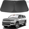 Windshield Sun Shade Custom Fit for 2022 2023 2024 2025 2026 Jeep Wagoneer (NOT for Grand Wagoneer) Accessories Foldable Sunshade Sun Blocker Protect Car from Sun Rays & Heat Damage Keep Car Cooler
