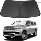 Windshield Sun Shade Custom Fit for 2022 2023 2024 2025 2026 Jeep Wagoneer (NOT for Grand Wagoneer) Accessories Foldable Sunshade Sun Blocker Protect Car from Sun Rays & Heat Damage Keep Car Cooler
