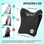 Car Neck Pillow for Driving Seat, Soft Memory Foam Headrest Pillow with Adjustable Strap and Removable Cover, Ergonomic Neck Support for Car, Office Chair, Gaming Chair – Dark Grey