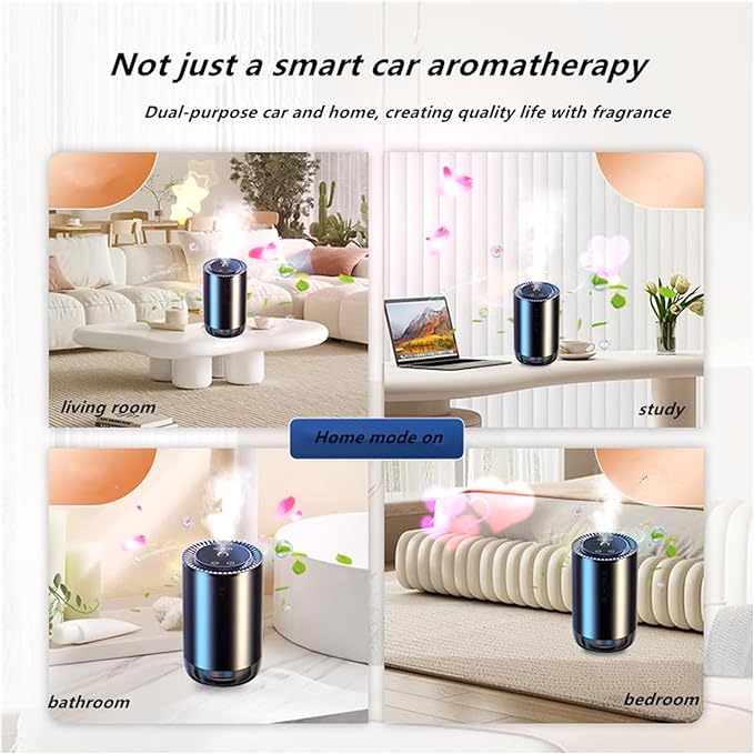 Smart Car Air Fresheners Rechargeable New atomization experience Perfume Humidifier Fashionable Starry Sky Auto On/Off 50ml French Natural Perfume Adjustable Concentration Lasts 5 Months(Red)