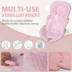 Infant Carseat Insert, 2-in-1 Reversible Baby Car Seat Cushion for Newborn Toddler Head & Body Support Car Seat Pad for Carseats, Strollers, Swings, Bouncers