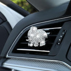 Frienda Bling Car Accessories Rhinestone Elephant Freshener Car Decor for Women Bling Diamond Vent Clip Air Rhinestone Outlet Vent Interior Decoration(Silver)